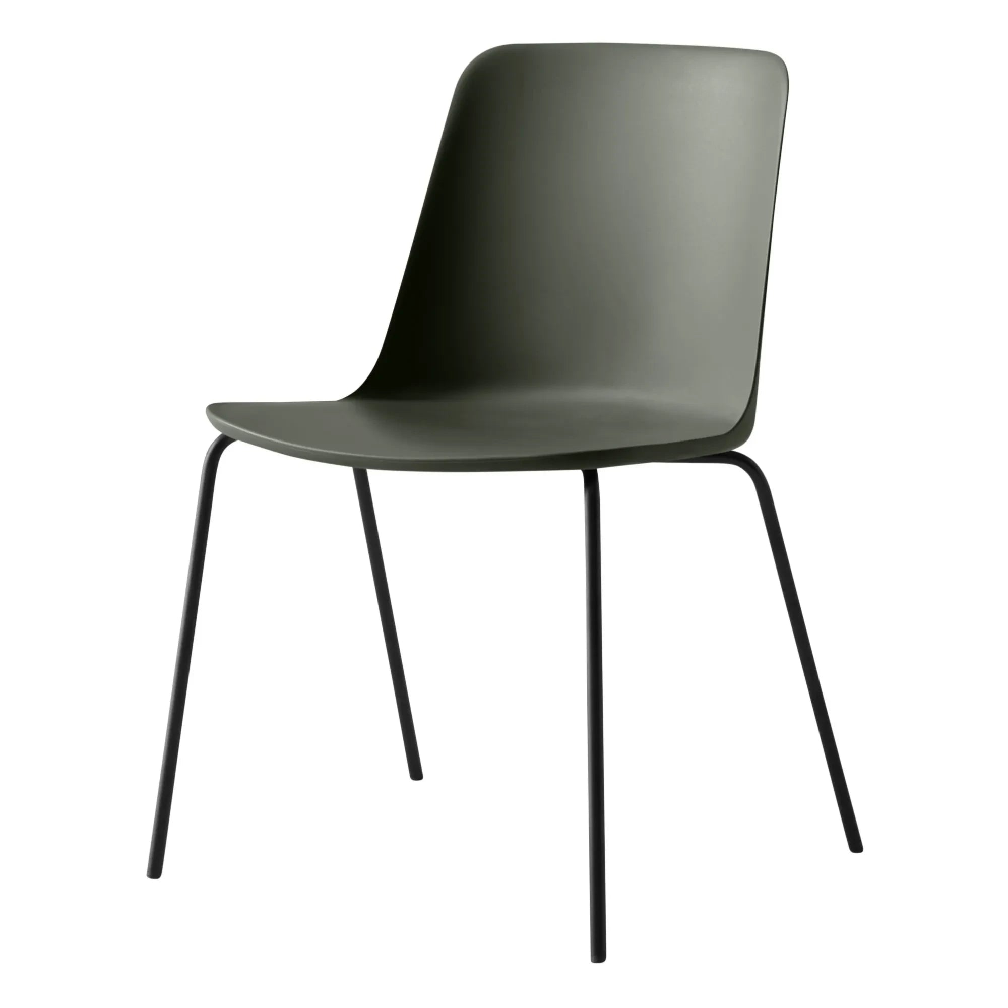 & Tradition - Rely HW65 sandalye, siyah çerçeve | Yeşil