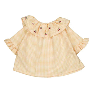 Loir - Blouse Hortense Vichy Kirazlar Organik Pamuk | Sarı