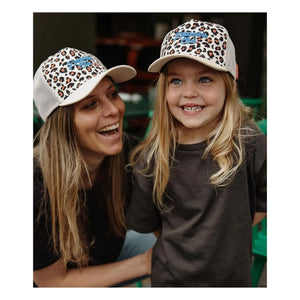 Hello Hossy - Trucker Leopar Kavisli Siperlikli Şapka Geri Dönüştürülmüş Elyaflar | Krem