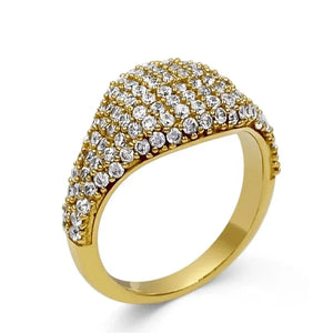 Daphine - Laurita Pavé Mühür Yüzük | Altın