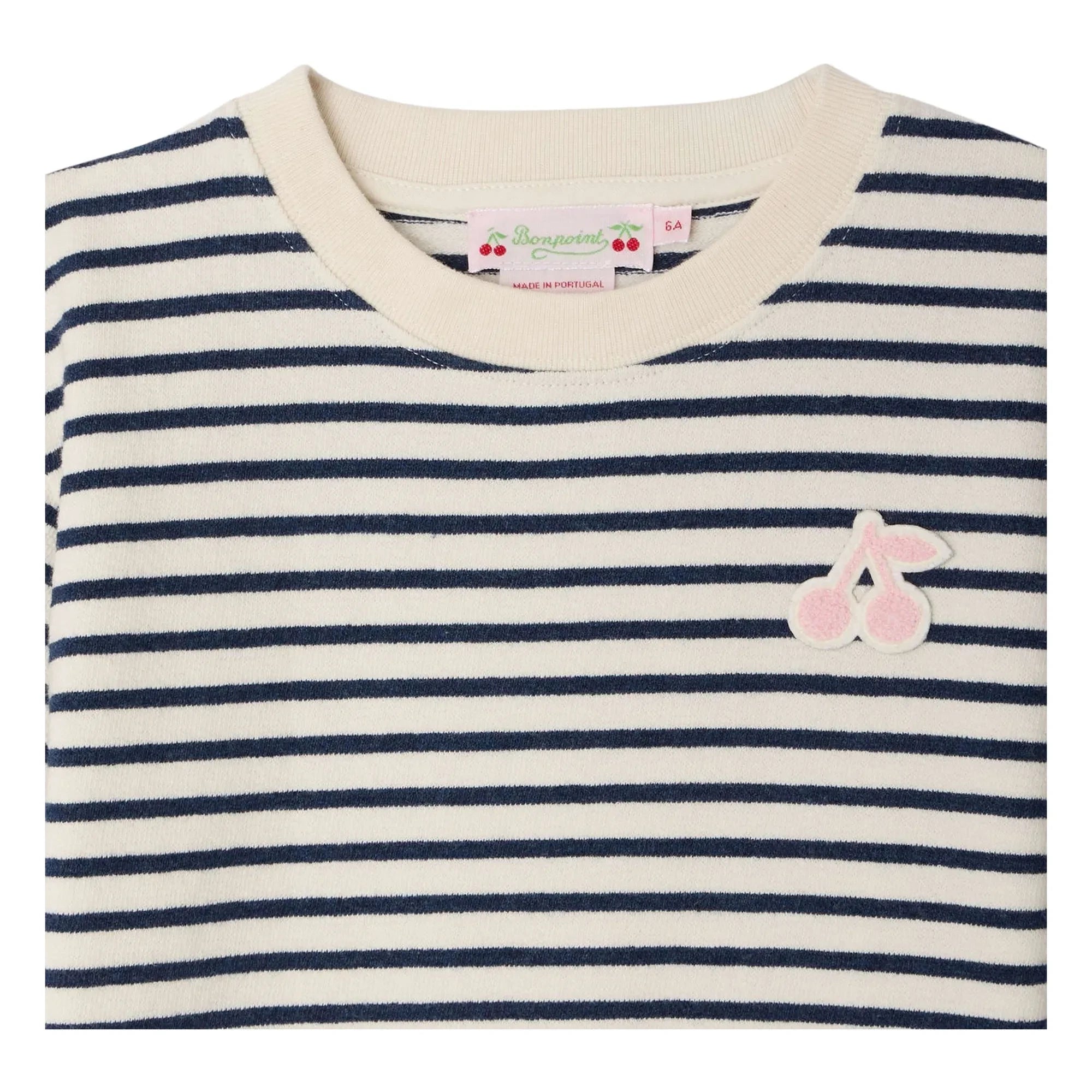 Bonpoint - Çizgili Lila T-shirt | Ekru