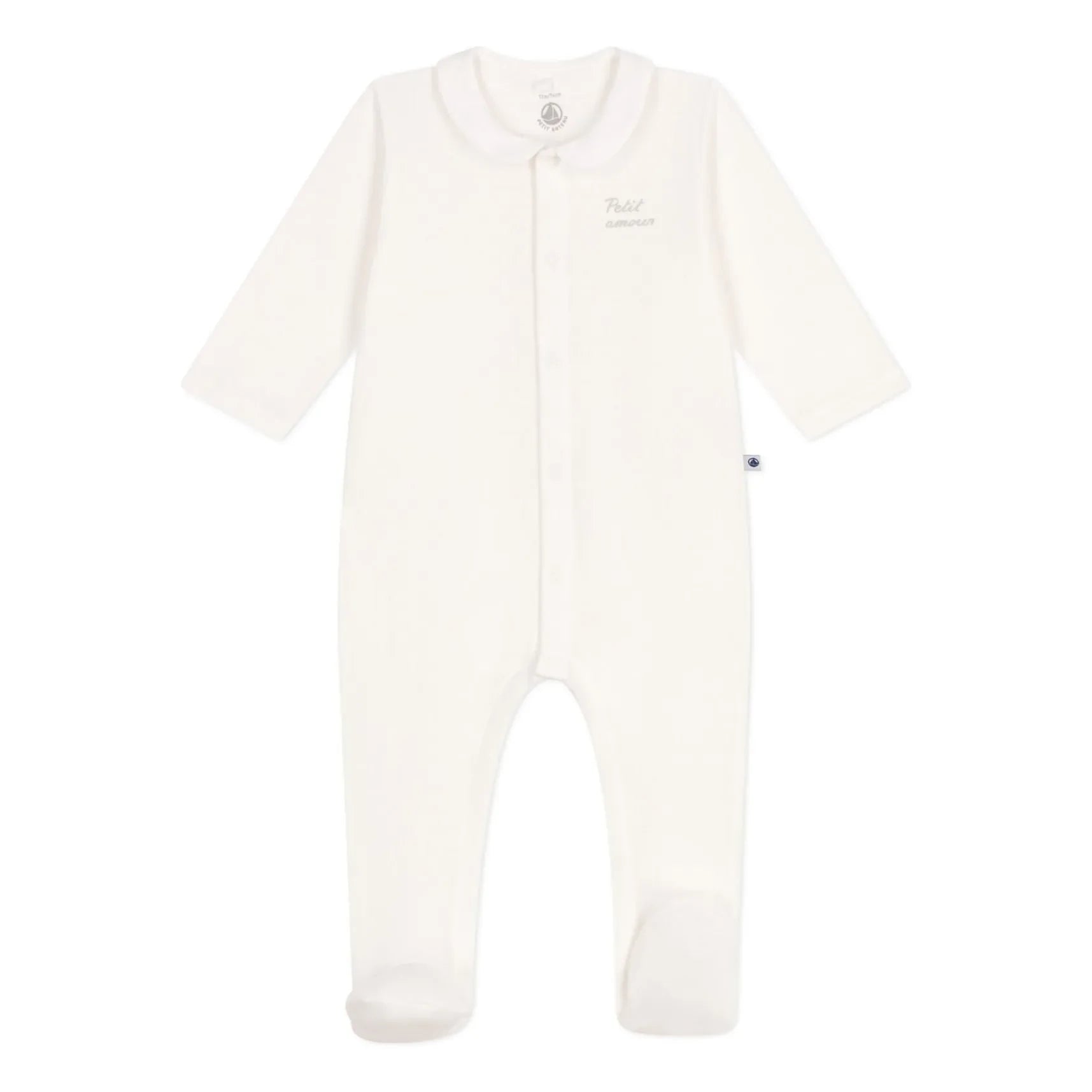 Petit Bateau - Pyjamas Dors Bien Petit Amour Tubique Organik Pamuk | Beyaz