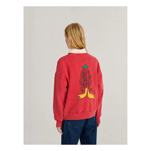 Bobo Choses - Hidden Monster organik pamuklu sweatshirt | Kırmızı