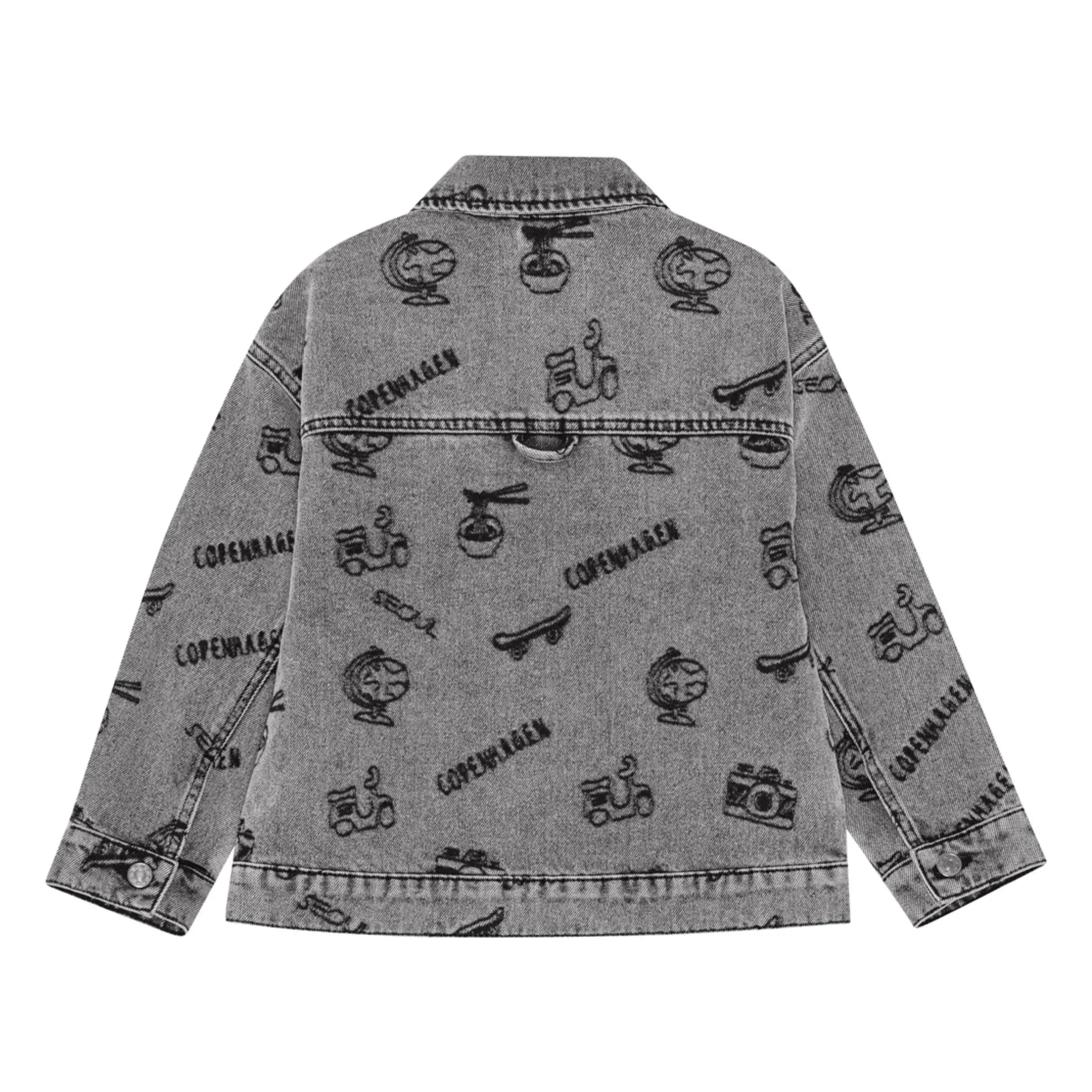 brunobruno nation - Lou Voyage Denim Organik Pamuk Ceket | Gri