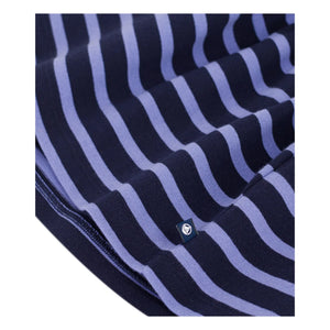 Petit Bateau - Çizgili Organik Pamuk Uzun Kollu Elbise | Mavi