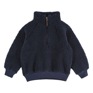 Emile et Ida - Midnight blue Sherpa fermuarlı sweatshirt