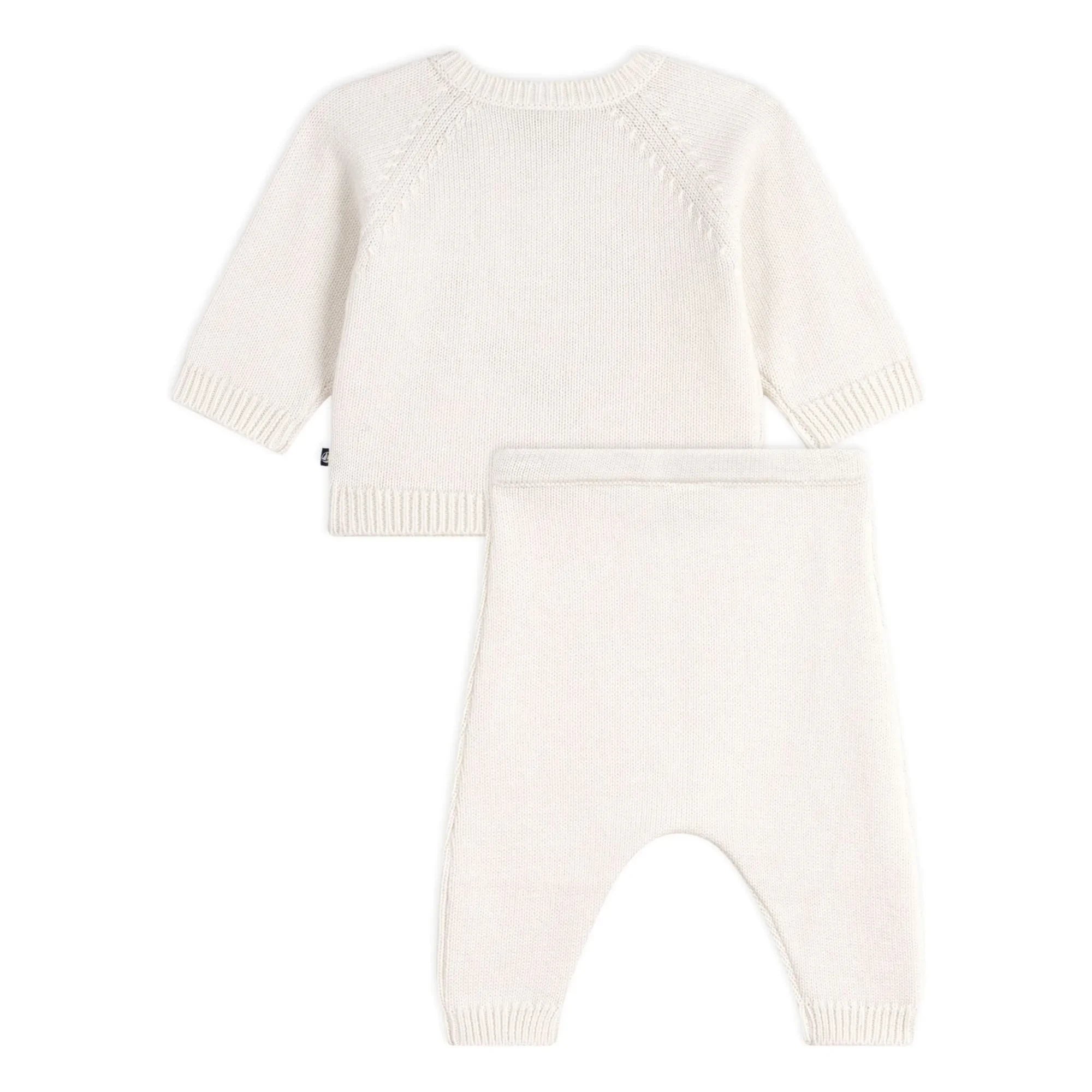 Petit Bateau - Whale Yün Kazak ve Pantolon Takımı | Beyaz