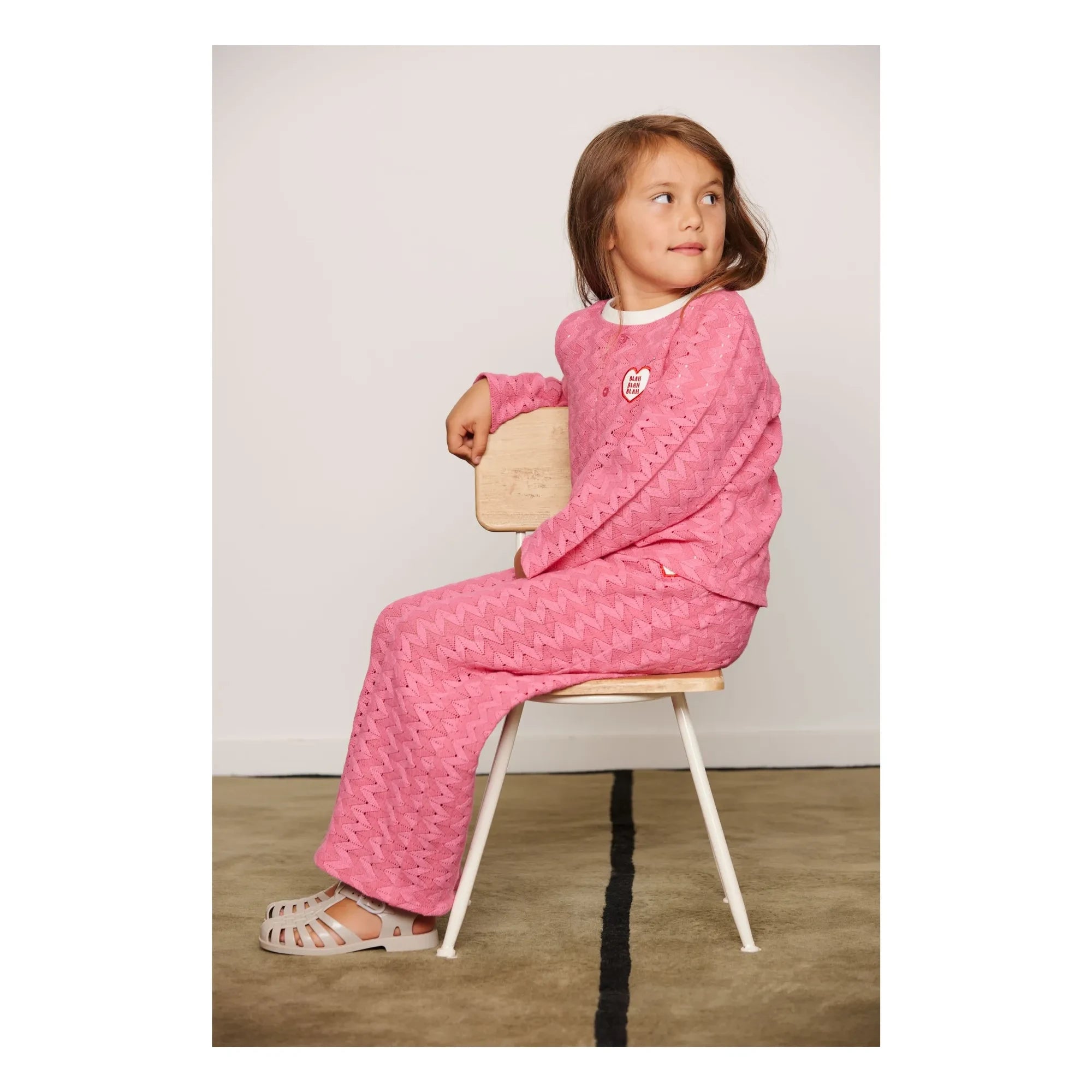 Mini Rodini - Organik pamuk dantel hırka | Pembe