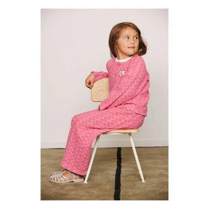 Mini Rodini - Organik pamuk dantel hırka | Pembe