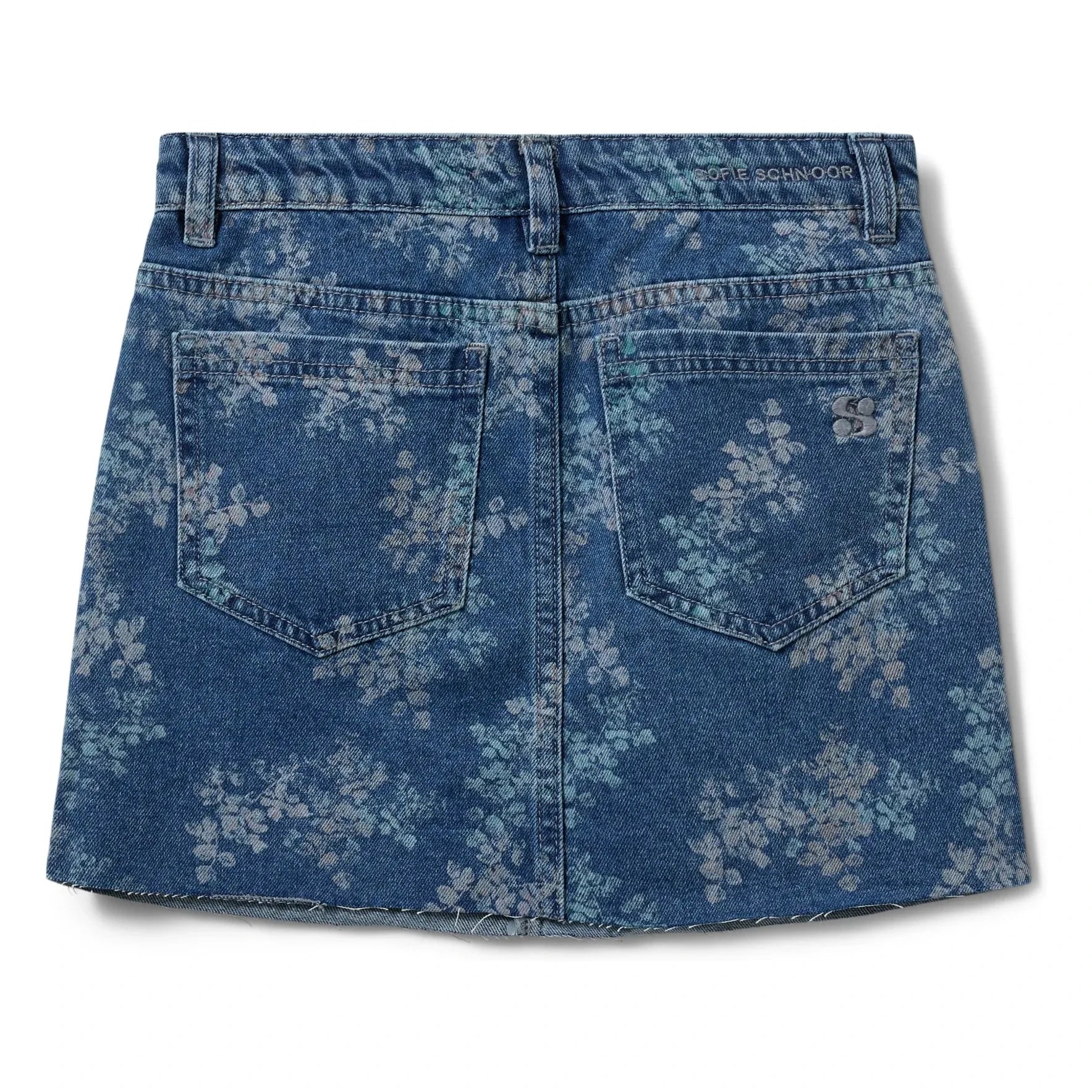 Sofie Schnoor - Cally Denim Çiçekli Mini Etek | Denim mavi