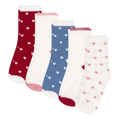 Petit Bateau - 5 Çift Jersey Yüksek Çorap Seti | Kırmızı
