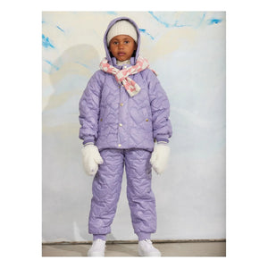 Mini Rodini - Geri Dönüştürülmüş Elyaf Kalp Desenli Şişme Mont | Mor