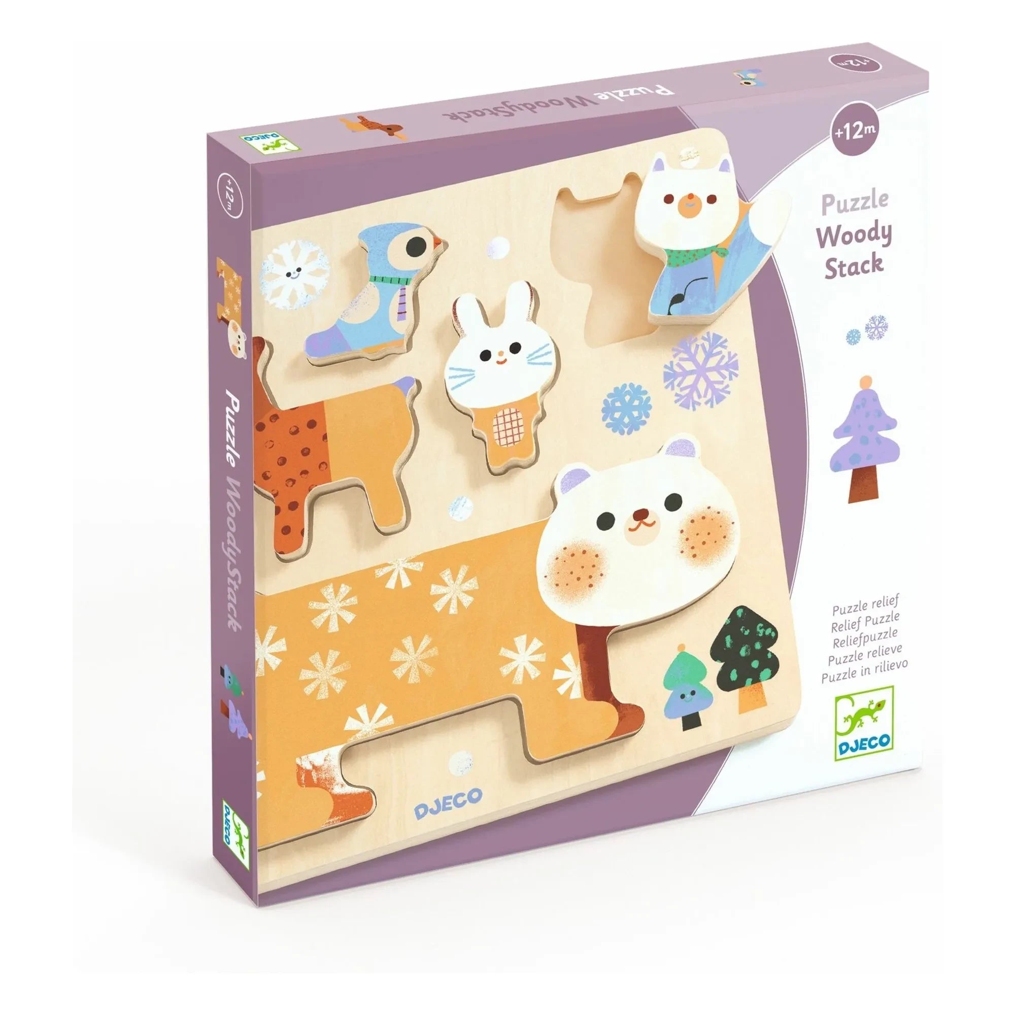 Djeco - WoodyStack ahşap puzzle - 5 parça