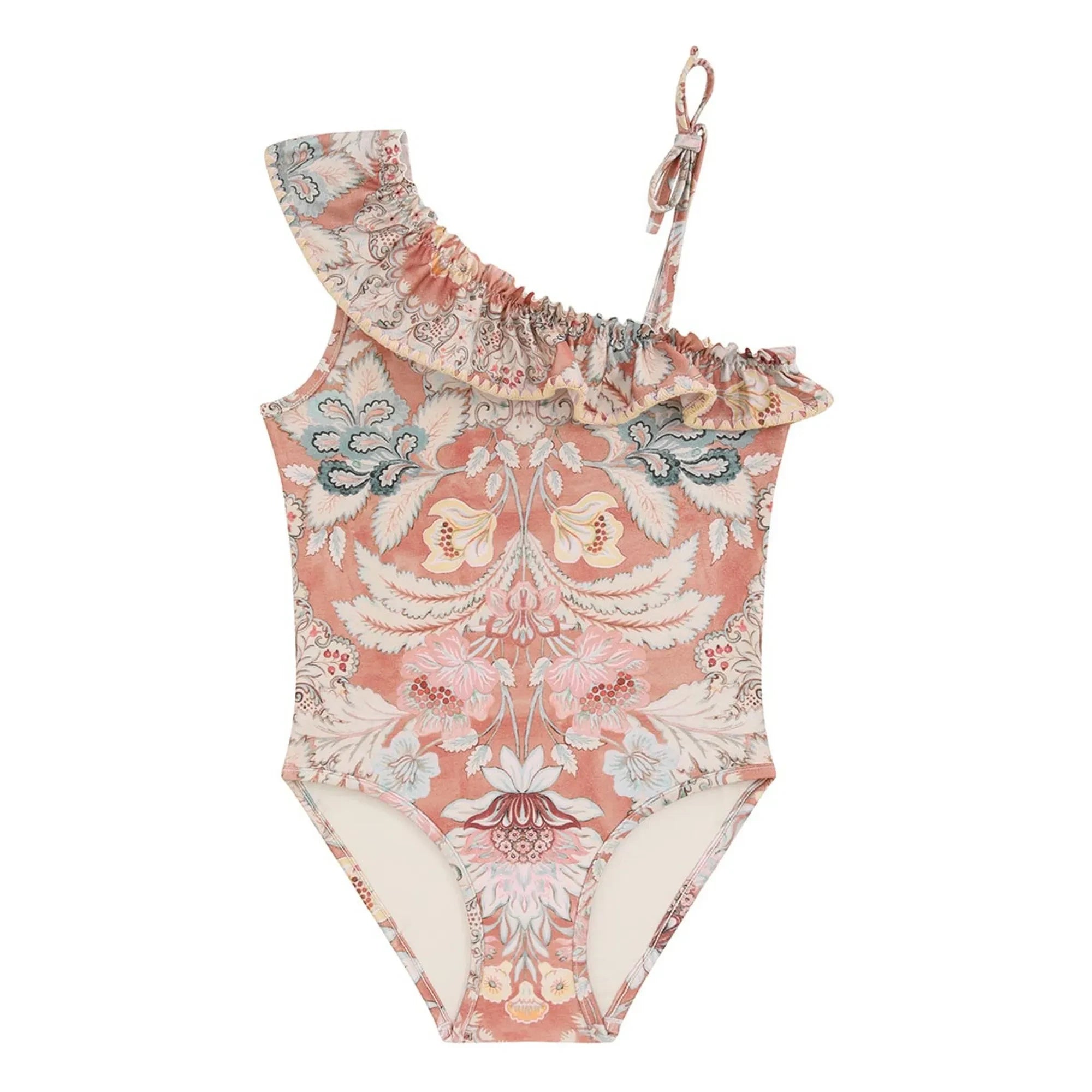 Zimmermann - Daylight Çiçek Desenli Asimetrik Mayo | Toz Pembe
