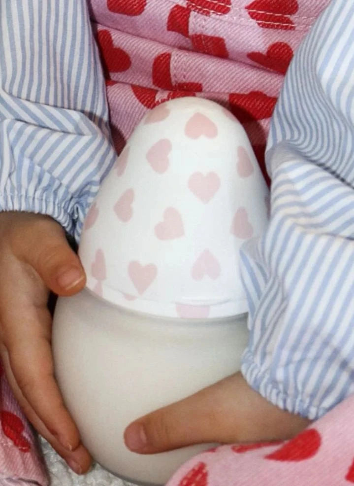 Elhée - Tıbbi Sınıf Silikon Biberon, Ergonomik "Kalpler" Emzikli | Açık Pembe