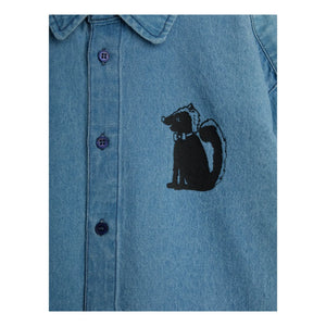 Mini Rodini - Mouffette Organik Pamuklu Denim Gömlek | Mavi