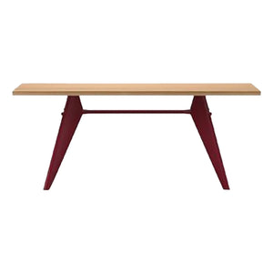 Vitra - EM Masa - Japon kırmızı kaide - Jean Prouvé, 1950 | Meşe