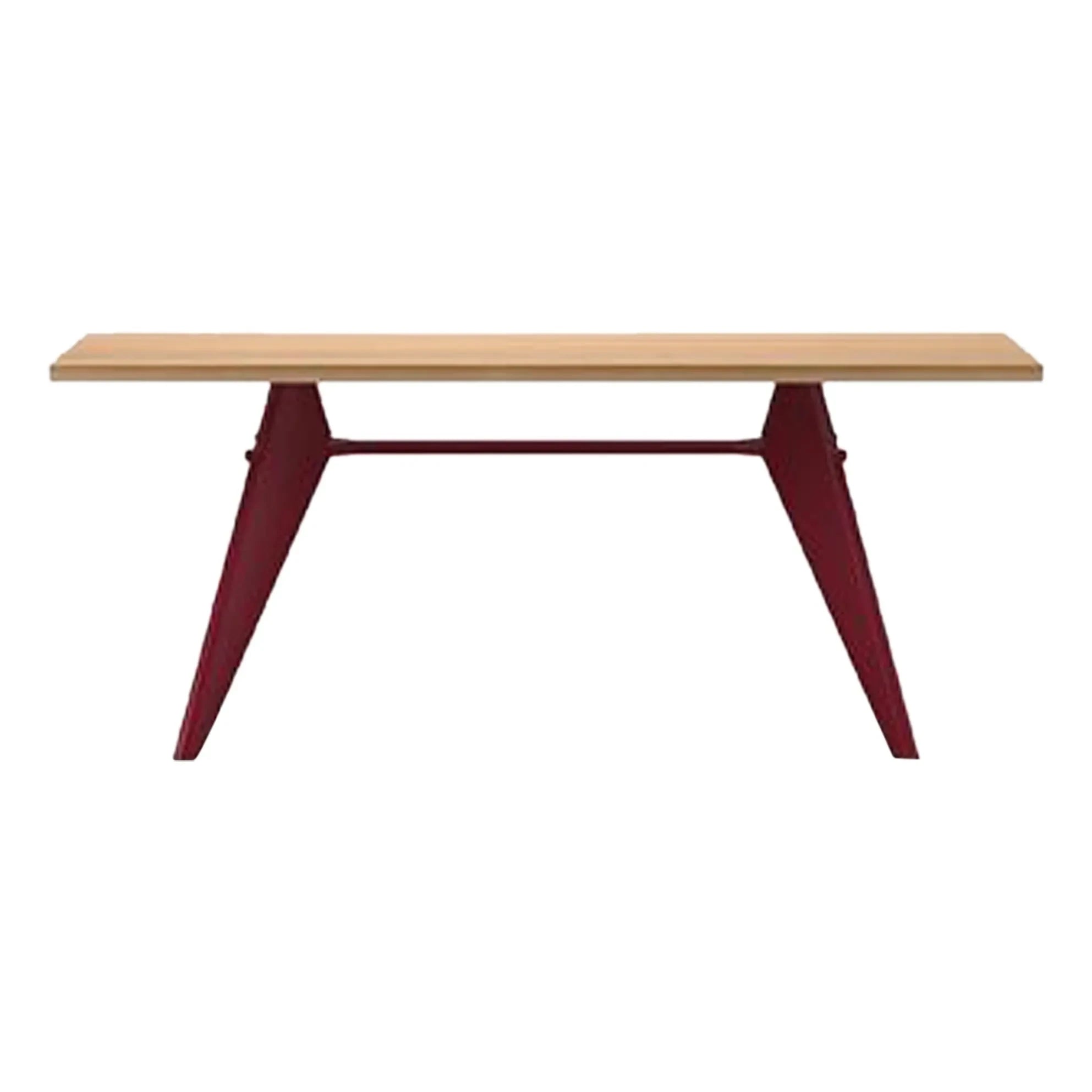 Vitra - EM Masa - Japon kırmızı kaide - Jean Prouvé, 1950 | Meşe