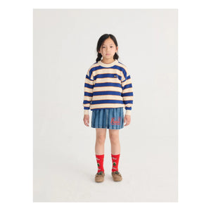 Bobo Choses - Çizgili Denim Etek Organik Pamuk | Mavi