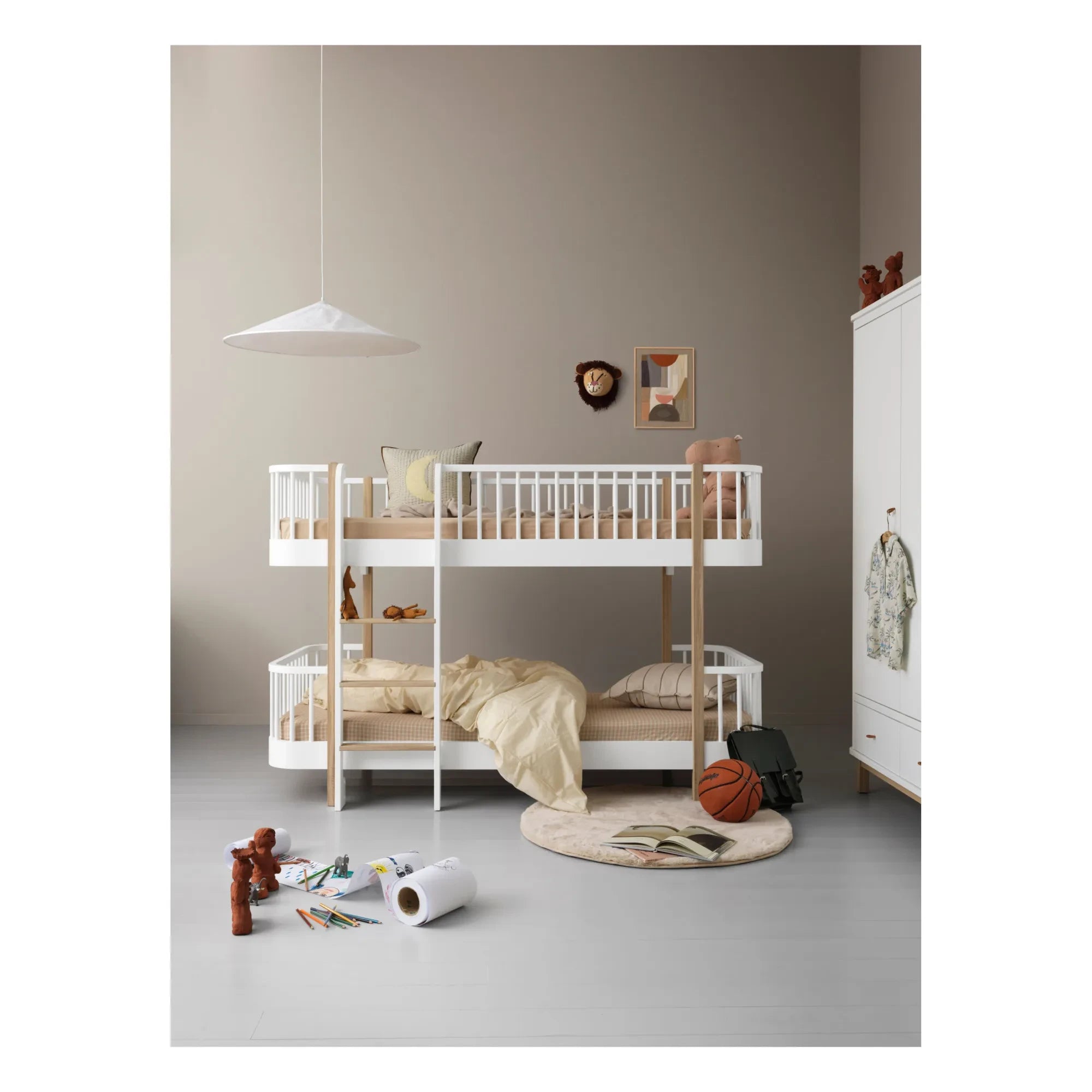 Oliver Furniture - Ahşap orta yükseklikte ranza | Meşe
