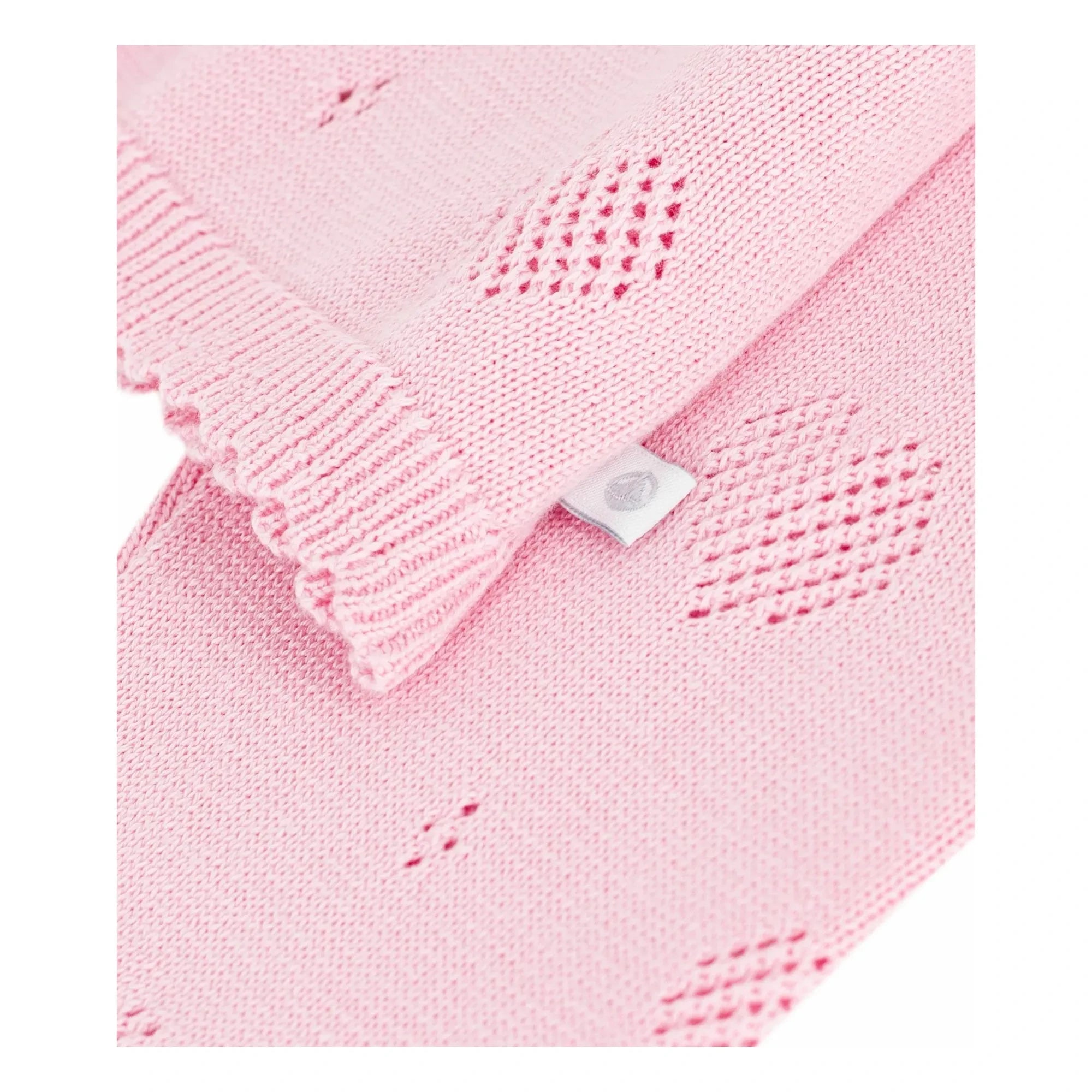 Petit Bateau - Organik Pamuk Ajurlu Kalpler Hırka | Pembe