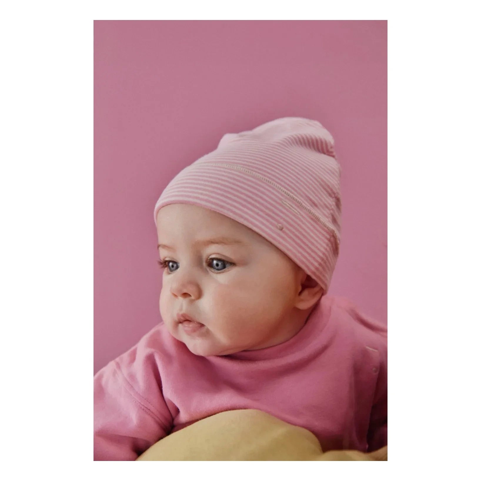 Gray Label - Organik pamuklu çizgili şapka | Pembe
