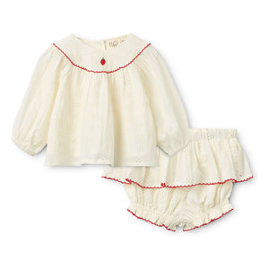 Flöss - Claire bluz ve şort seti | Ecru