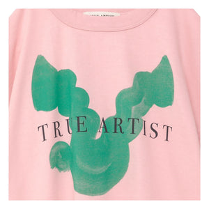 True Artist - T-shirt N°1 Kuş Organik Pamuk | Soluk Pembe