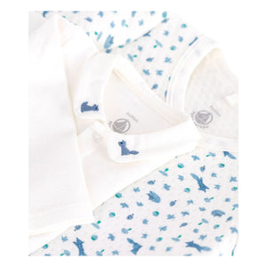 Petit Bateau - Organik Pamuklu Tilkiler Body, Örtü ve Pantolon Seti | Beyaz