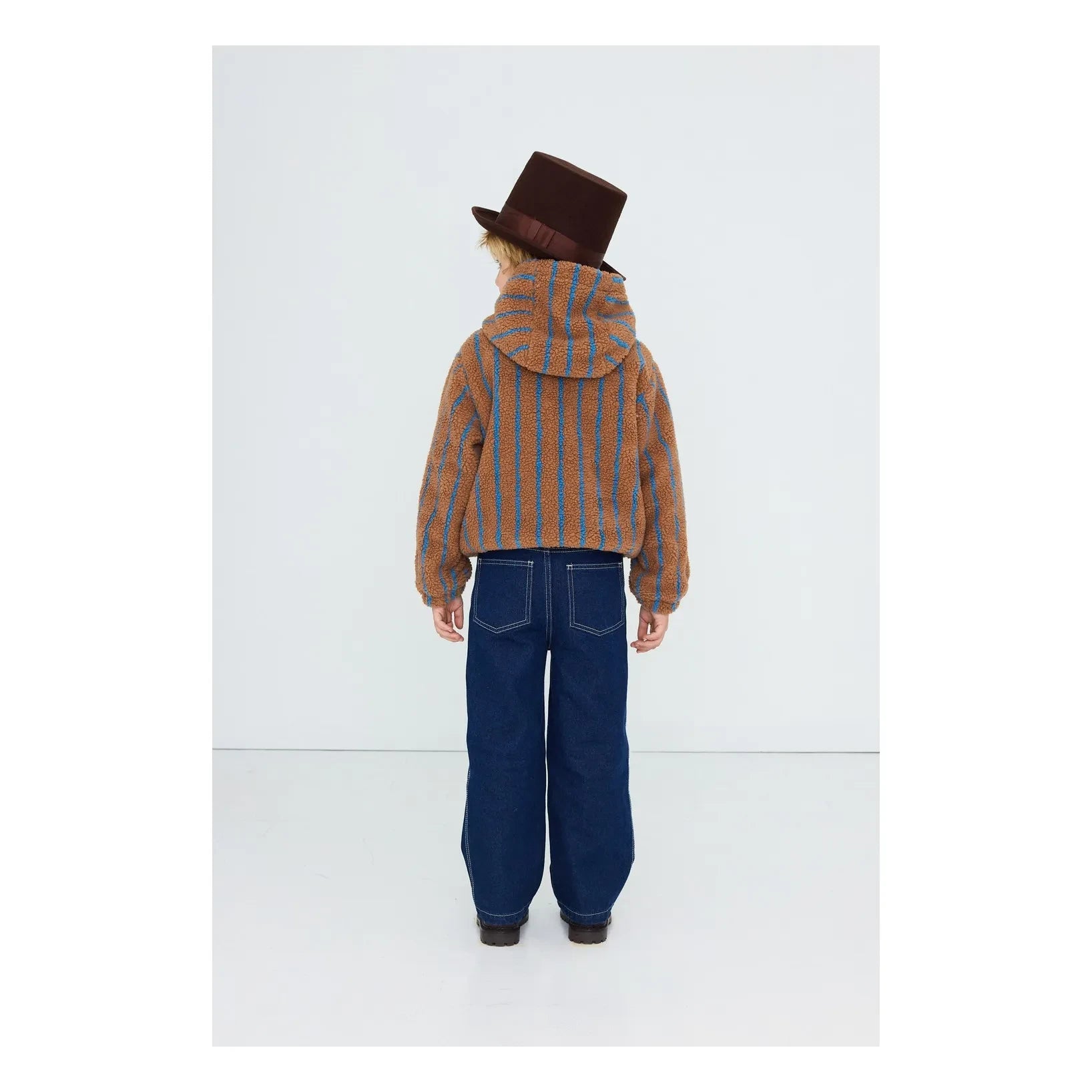 Tinycottons - Çizgili Sherpa Tarzı Ceket | Kahverengi