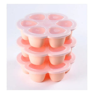 Béaba - Çok Bölmeli Silikon Tabak 6x90ml | Soluk Pembe