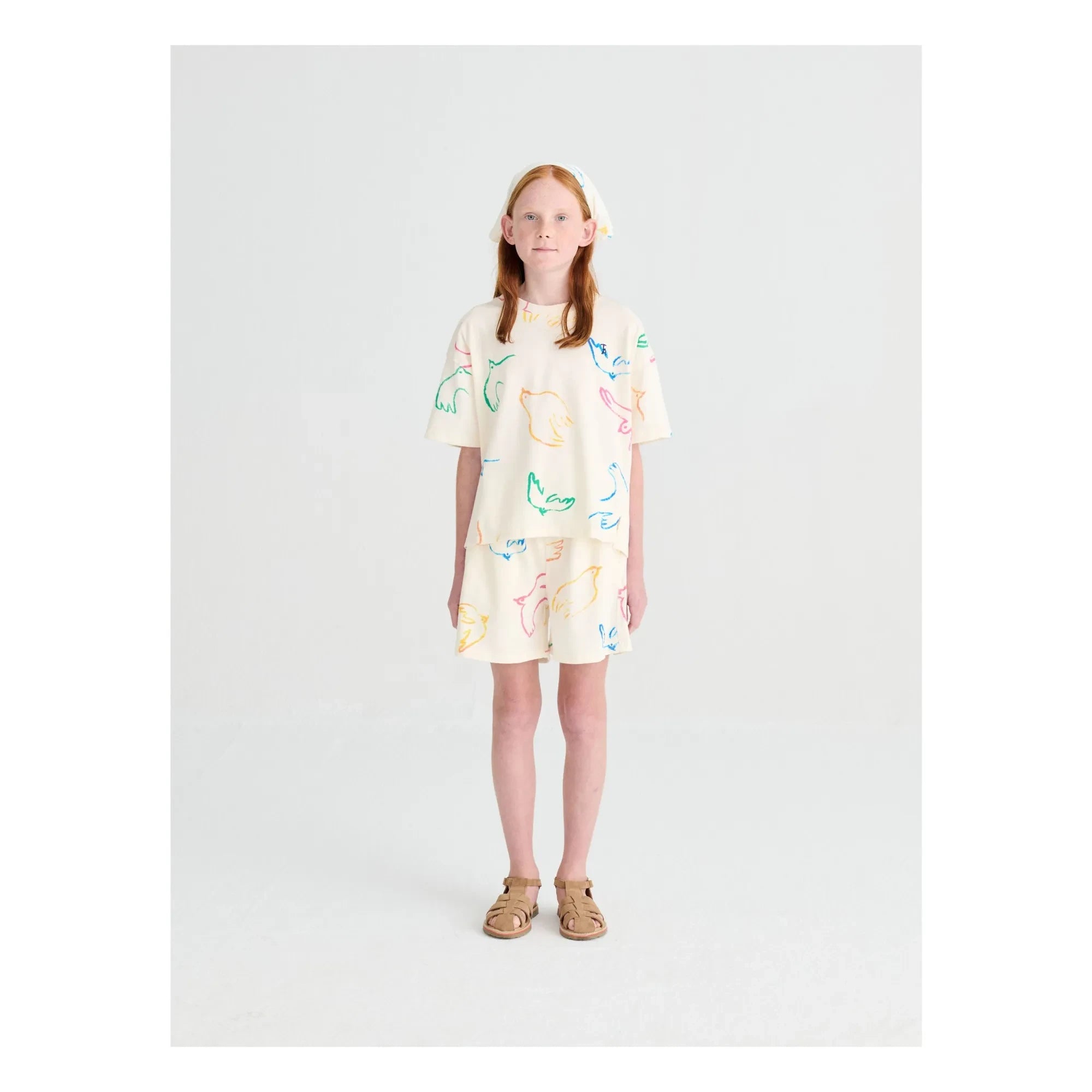 True Artist - T-shirt Birds Organik pamuk | Ekru