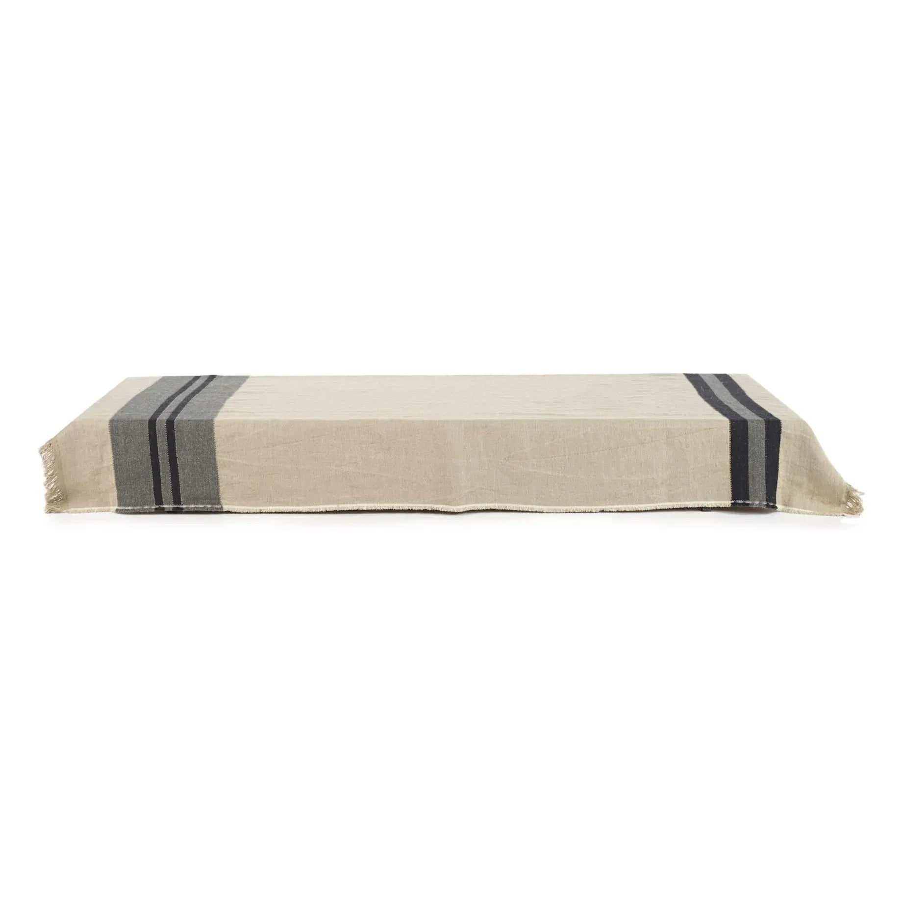 Libeco - Black House Stripe keten throw | Kömür