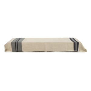 Libeco - Black House Stripe keten throw | Kömür