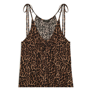 Anine Bing - Flora Leopar Elbise | Kahverengi