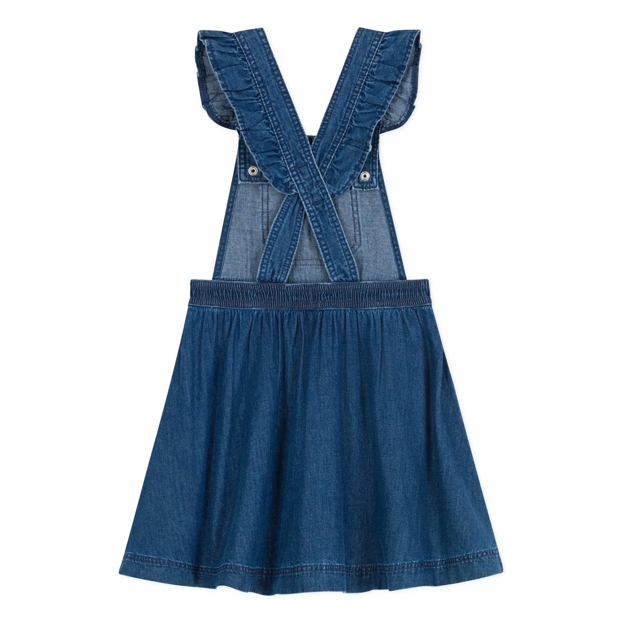 Petit Bateau - Organik Pamuk Denim Salopet Elbise | Denim mavisi