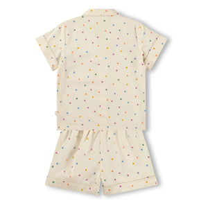 Molo - Lexi Hearts Organik Pamuklu Kısa Pijama | Ekru