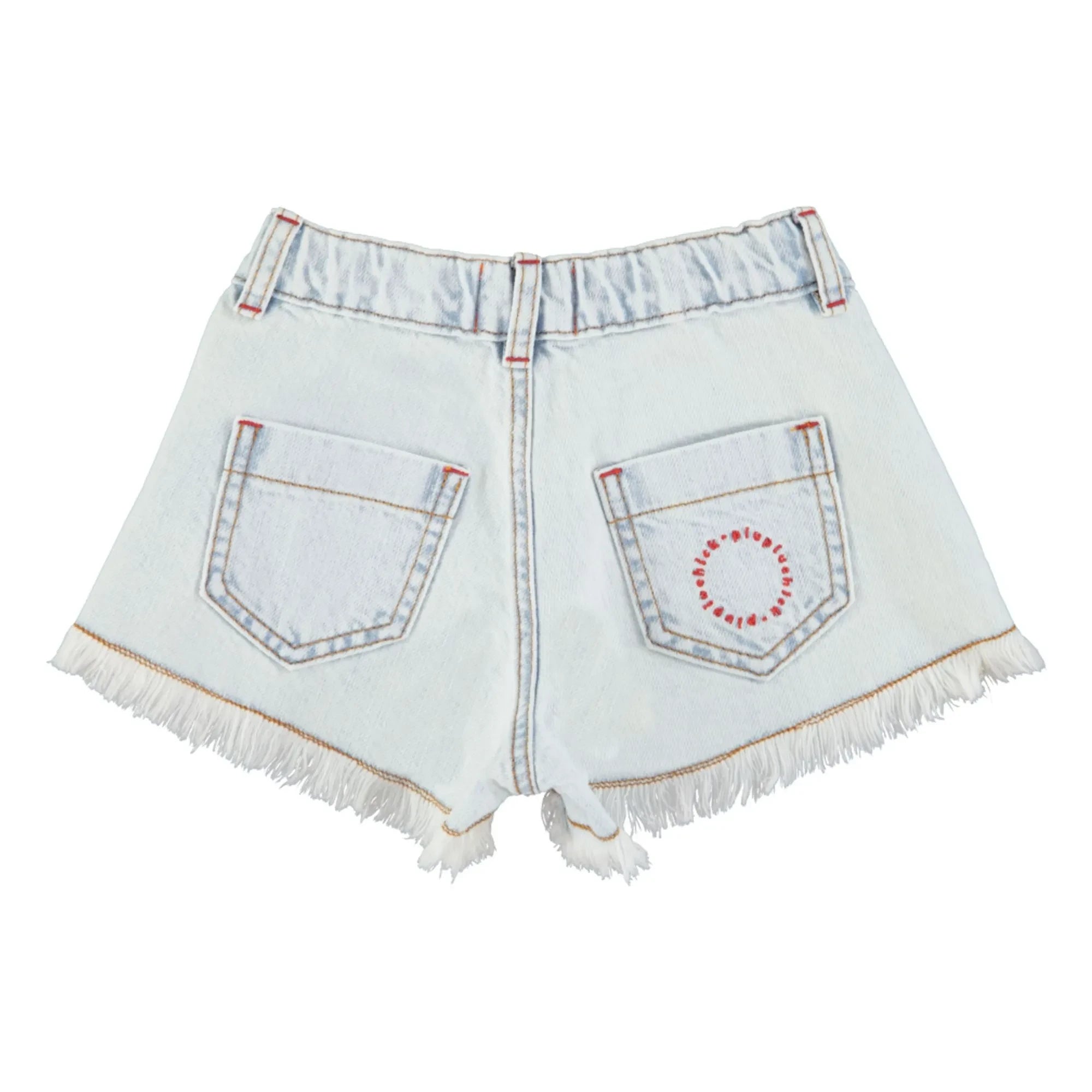 Piupiuchick - Yıpranmış Denim Şort | Yıkanmış Mavi