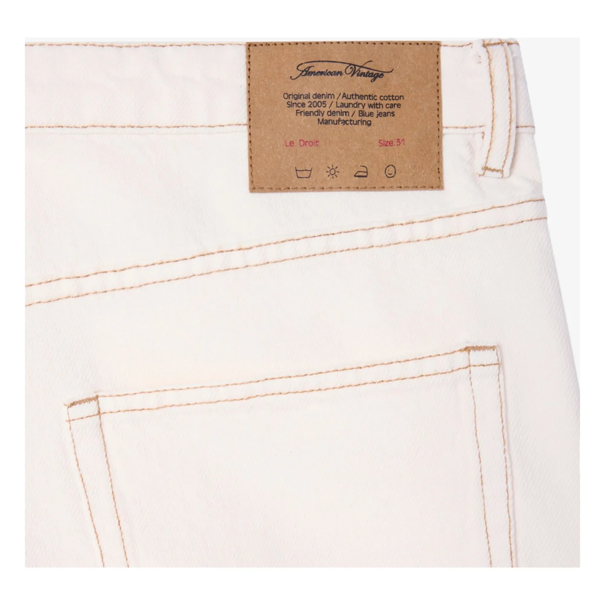 American Vintage - Jean Jozastreet Geri Dönüştürülmüş Lifler | Beyaz