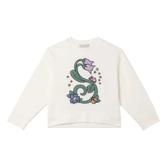 Stella McCartney Kids - Organik pamuklu çiçek sweatshirt | Fildişi