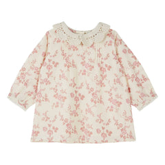 Emile et Ida - Organik Pamuklu Tığ İşi Yaka Elbise | Ekru
