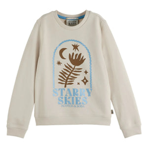 Scotch & Soda - Artwork Starry Skies Organik pamuk sweatshirt | Ekru