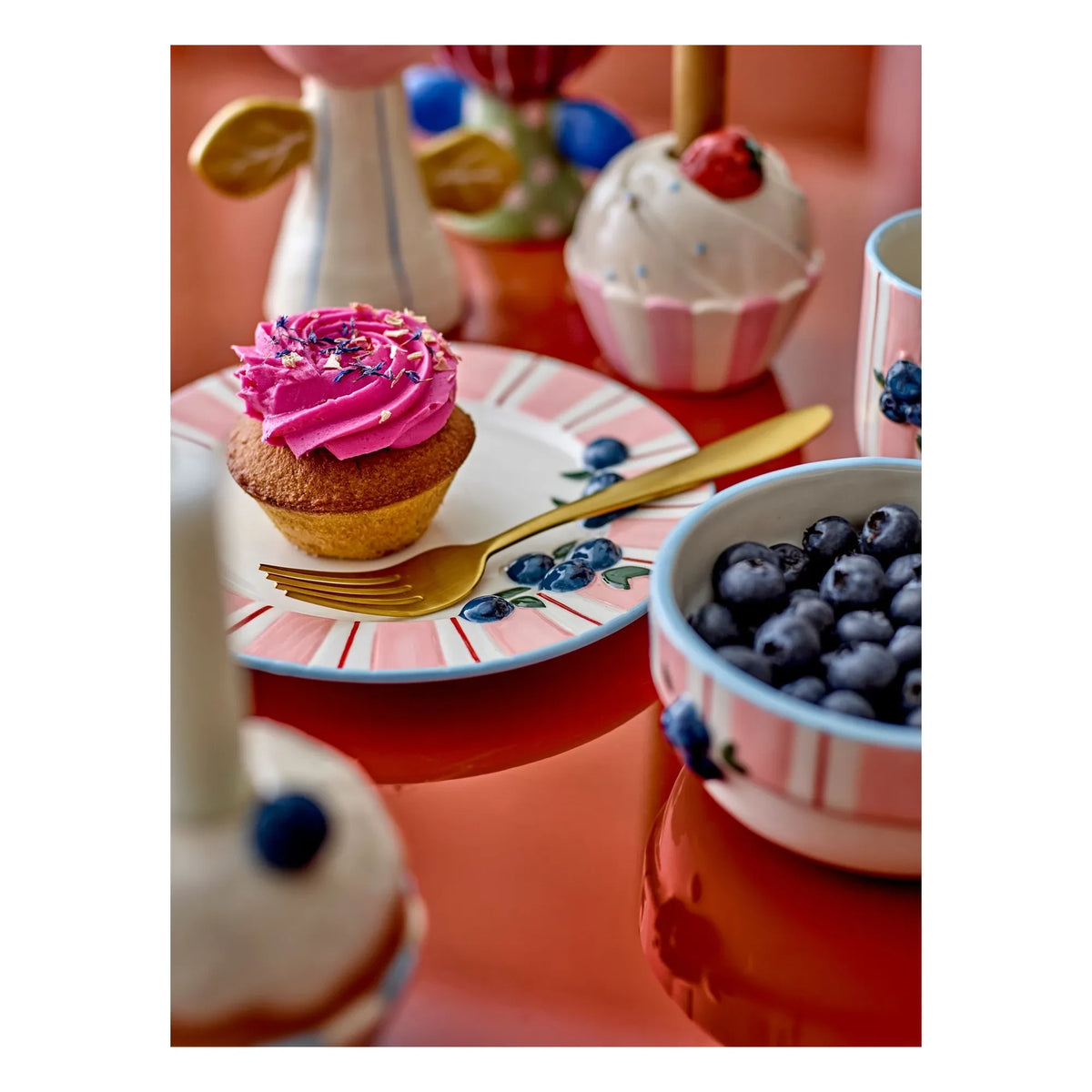 Bloomingville - Tatlı servis tabakları - 4'lü Set | Pembe