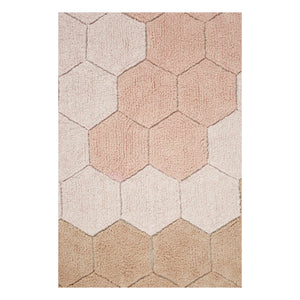 Lorena Canals - Bal peteği yuvarlak halı | Pembe