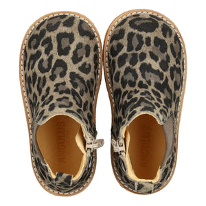 Angulus - Leopar Chelsea Botlar Fermuarlı | Taupe kahverengi