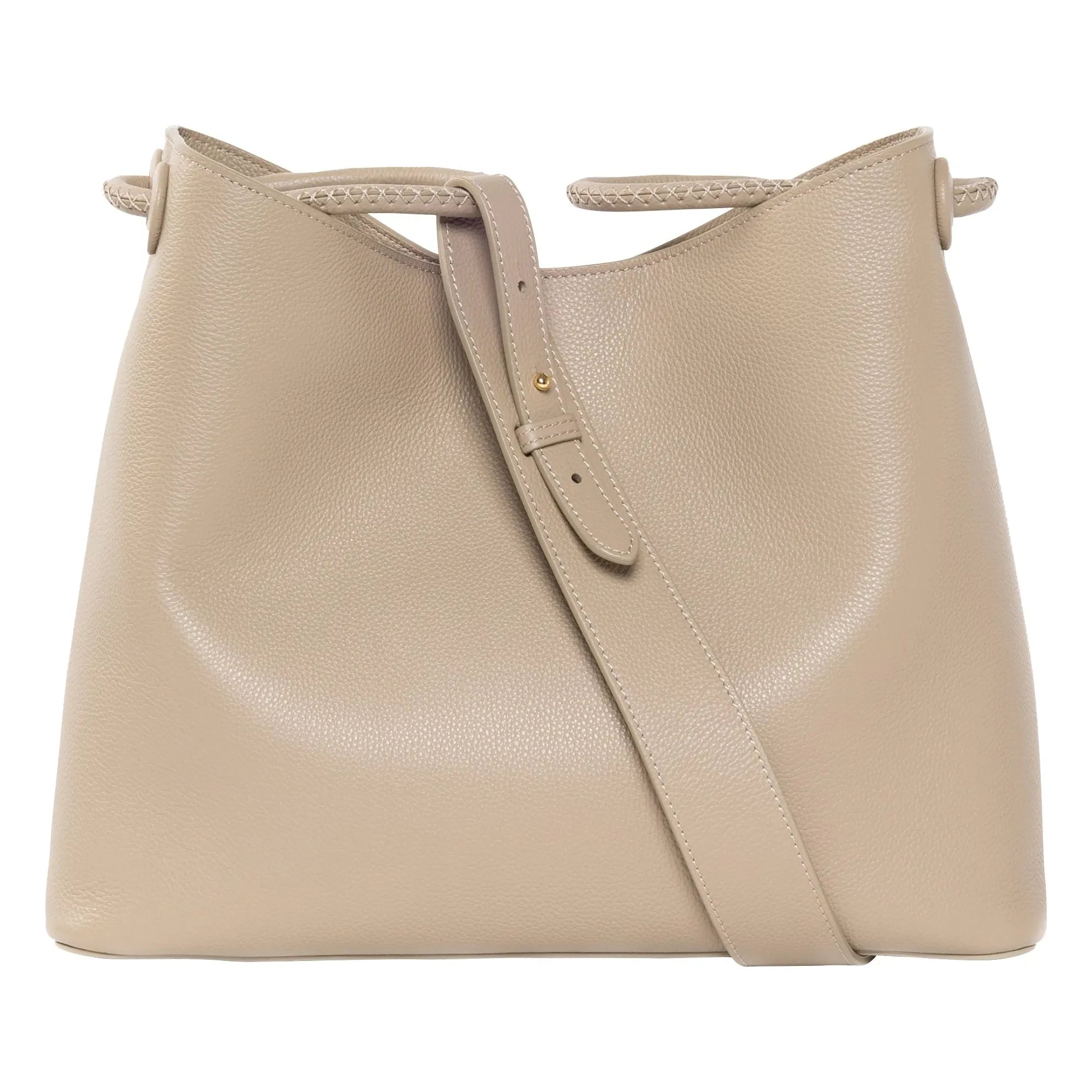 Elleme - Vosges Grainé deri çanta | Toz kahverengi
