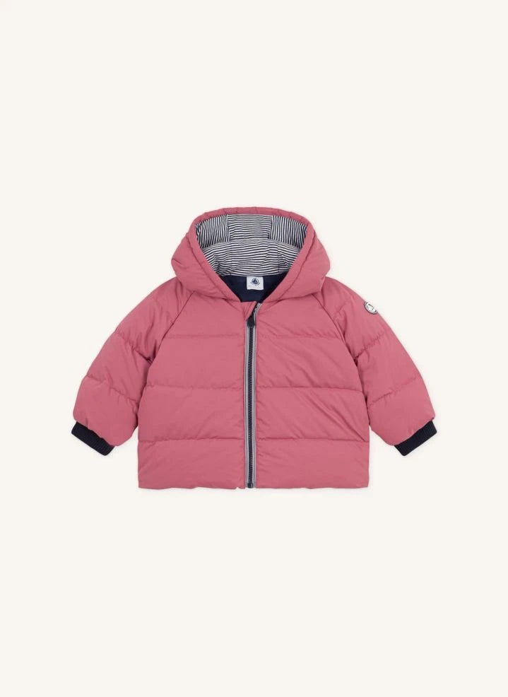 Petit Bateau - Düz Bebek Kaz Tüyü Mont | Pembe