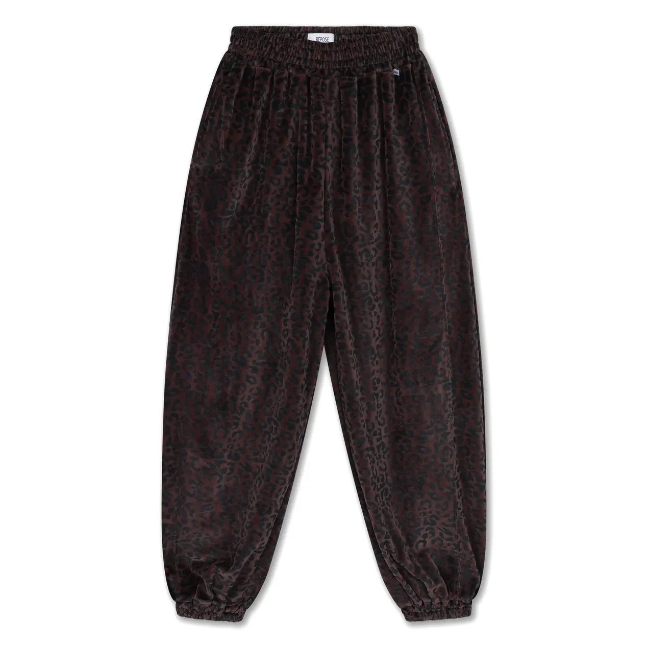 Repose AMS - Organik Pamuk Leopar Desenli Jogger Pantolon | Kahverengi