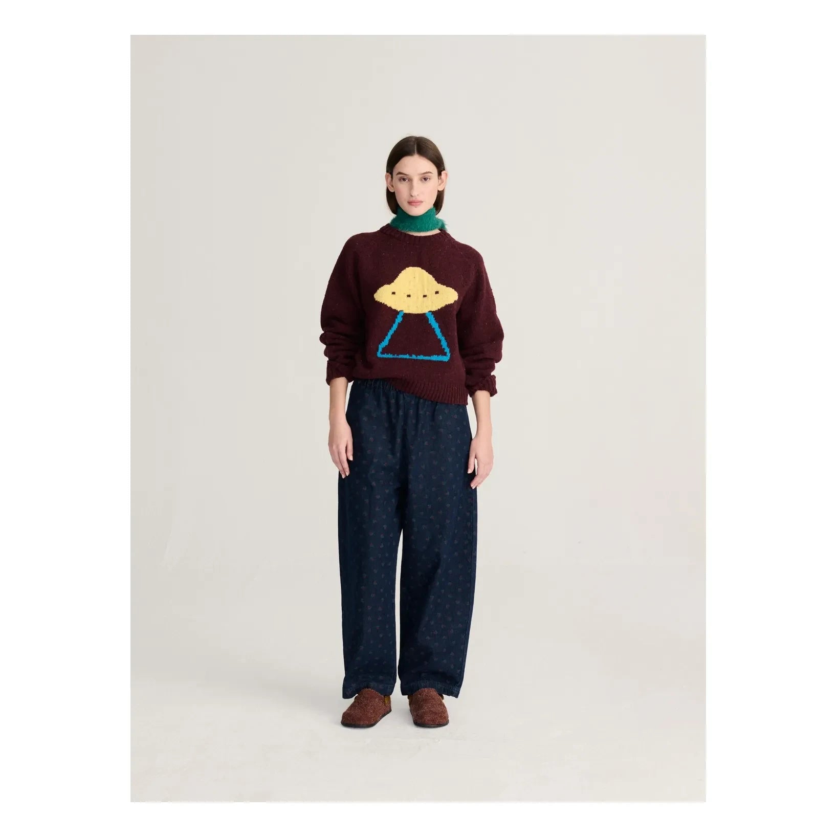 Bobo Choses - Pixel Wool Jakarlı Kazak | Bordo