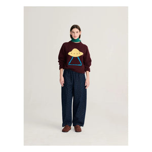 Bobo Choses - Pixel Wool Jakarlı Kazak | Bordo